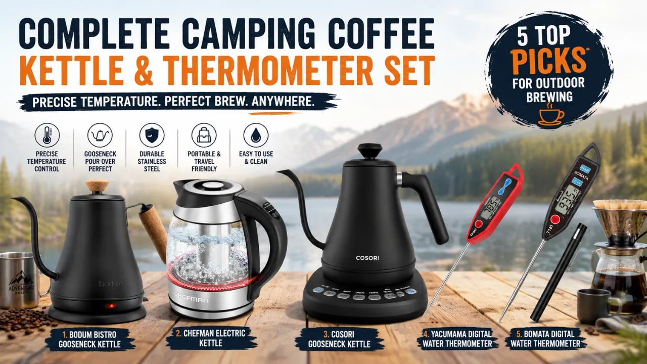 Camping Coffee Kettle with Thermometer